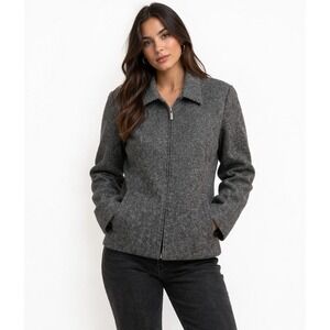 Sag Harbor Wool Blend Gray Jacket Women's Size 16